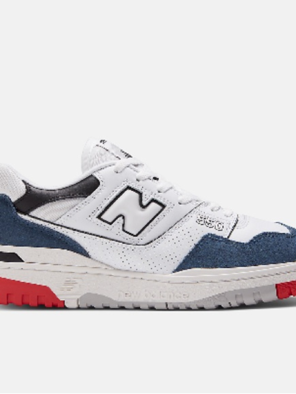 New Balance 550 Leather & Suede Sneaker - White/Blue/Red